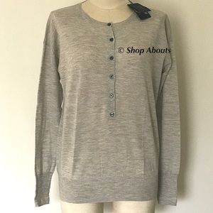 New J. Crew Gray Featherweight Cashmere Sweater S
